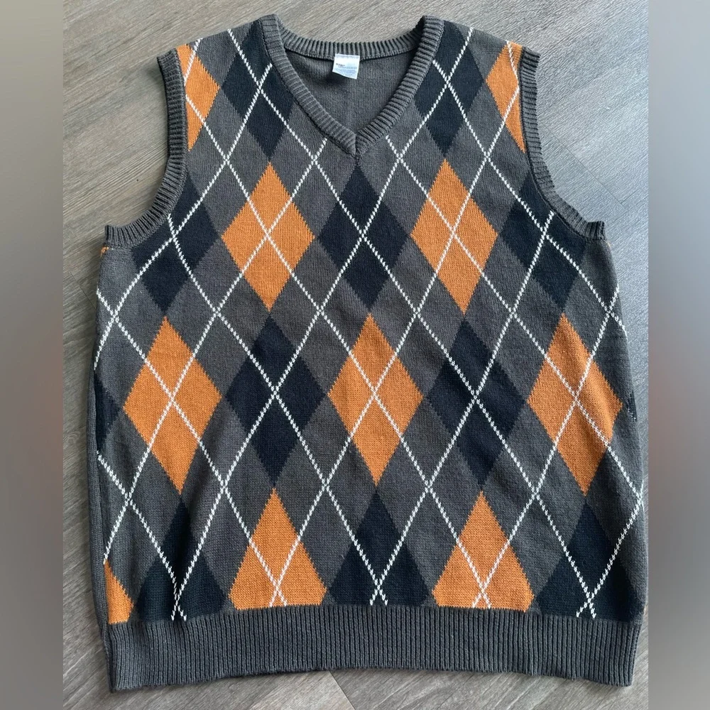 Stepbrothers V Neck Sweater Vest Argyle One Size Halloween Costume Holiday Knit